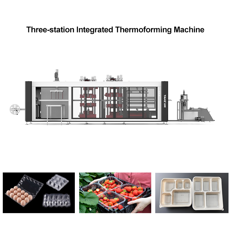 Three station thermoforming machines