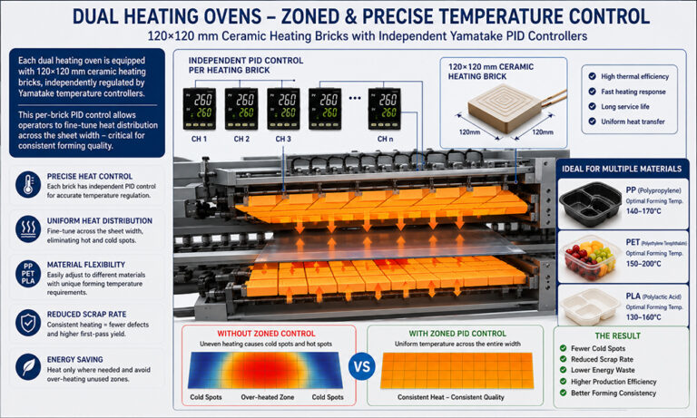 Dual Heating Ovens - Zoned & Precise Temperature Control with 120x120mm Ceramic Heating Bricks and Yamatake PID Controllers