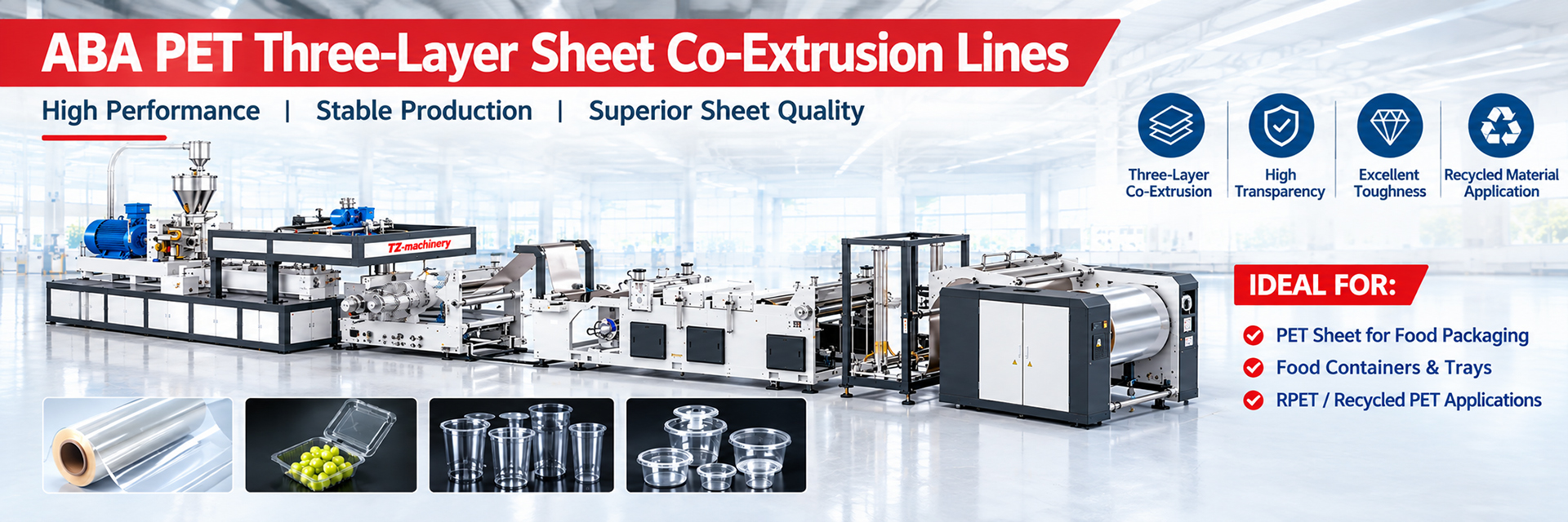 ABA PET Three-layer Sheet extrusion line